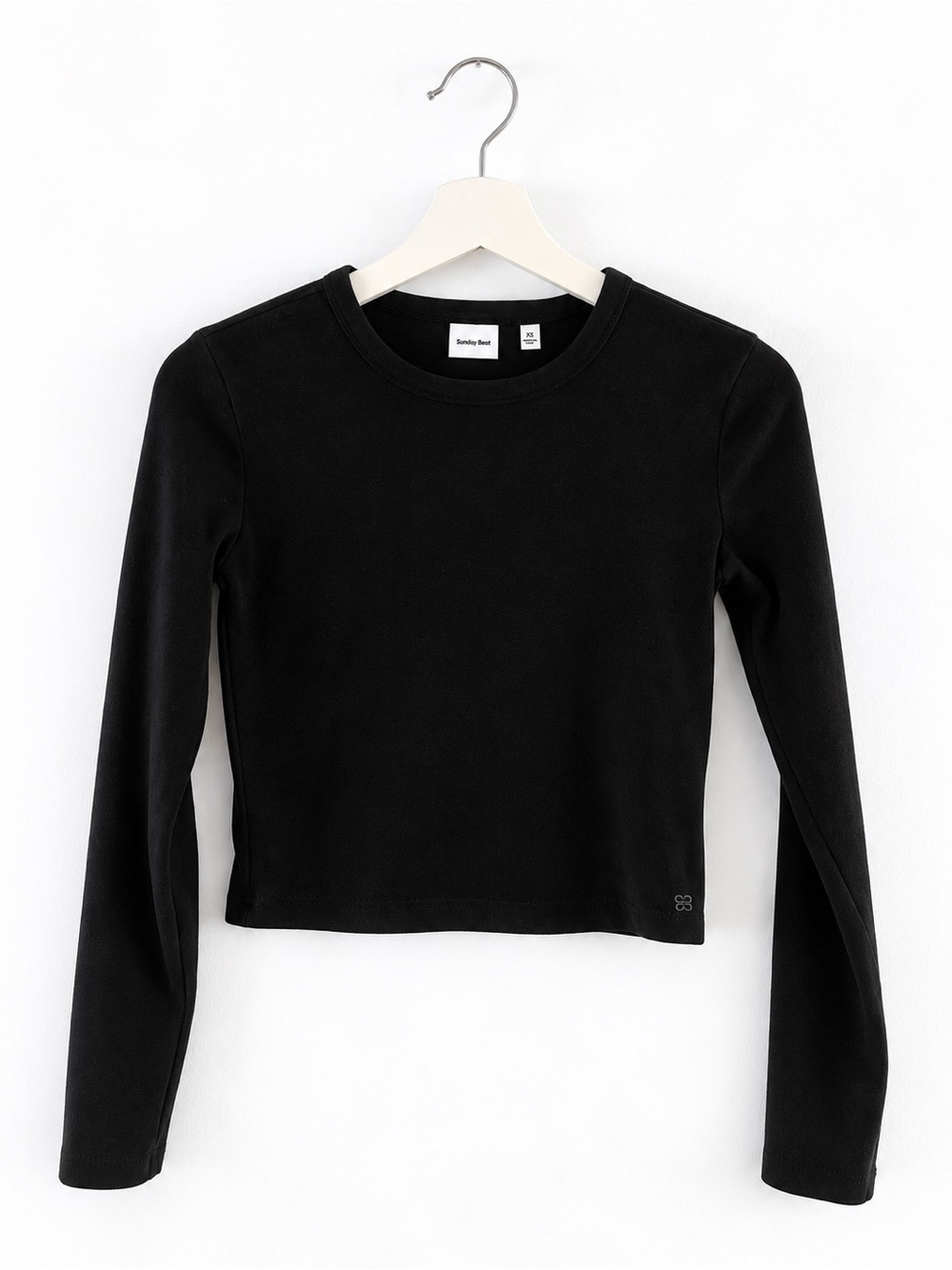 Sunday Best Black Long-Sleeve Crewneck Top